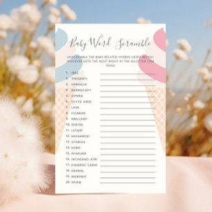 Papier Bébé Mot Bébé Crème glacée Révélation de genre