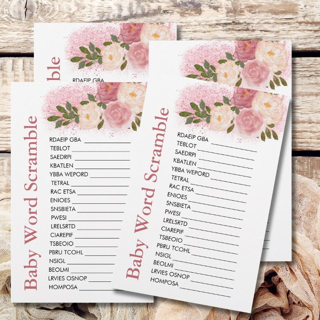 Papier Bébé Mot Scramble Glitz Et Glam Parties scintillan (Créateur téléchargé)