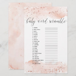 Papier Bébé mot scramble jeu aquarelle or rose