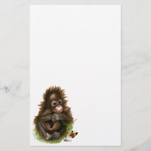 Papier Bébé orang-outan et papillon