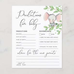 Papier Bébé Prédictions Garçon Eléphant Douche Jeu