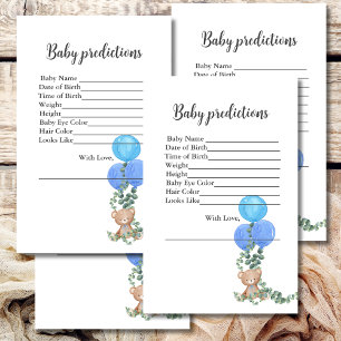 Papier Bébé prédictions Oh Garçon Ours Balloon Eucalyptus
