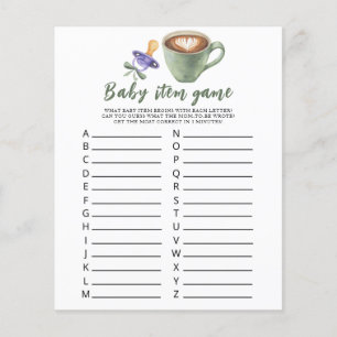 Papier Bébé prépare du café Baby shower Jeu d'articles po