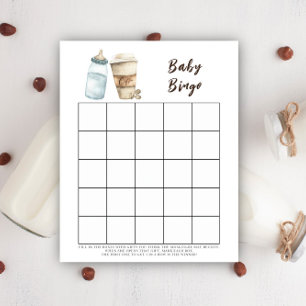 Papier Bébé prépare du café Jeu de bingo pour baby shower