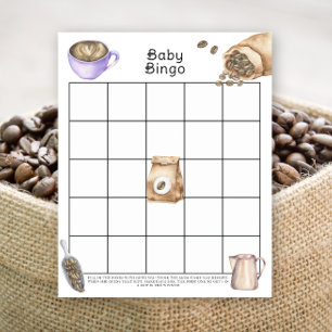 Papier Bébé prépare du café Jeu de bingo pour baby shower