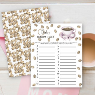 Papier Bébé prépare du café - Jeu de course de noms de bé