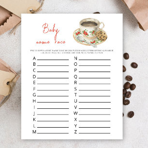 Papier Bébé prépare du café - Jeu de course de prénoms po