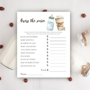 Papier Bébé prépare du café - Jeu de devinette de prix