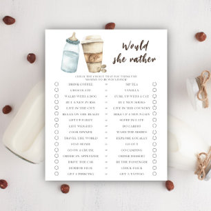 Papier Bébé prépare du café. Qu'est-ce qu'elle préfèrerai