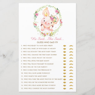 Papier Bébé Rose Cute Cochon Piglet Il A Dit Qu'Elle A Di