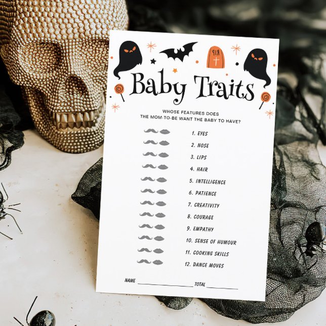 Papier Bébé Traits Halloween Baby shower Jeu (Créateur téléchargé)