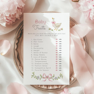 Papier Bébé Traits Rose Silly Goose jeu baby shower