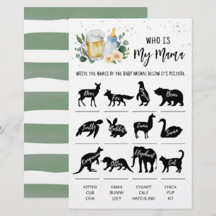 Papier Bébé vert brasse Qui est ma maman Jeu