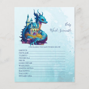 Papier Bébé Word Scramble Baby shower Jeu