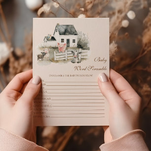 Papier Bébé Word Scramble Baby shower Jeu