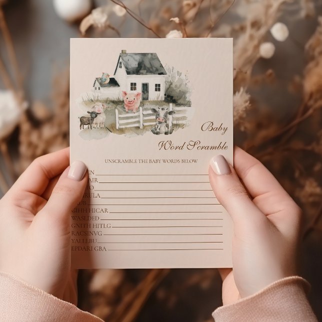 Papier Bébé Word Scramble Baby shower Jeu (Créateur téléchargé)