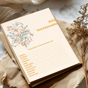 Papier Bébé Word Scramble Baby shower Jeu