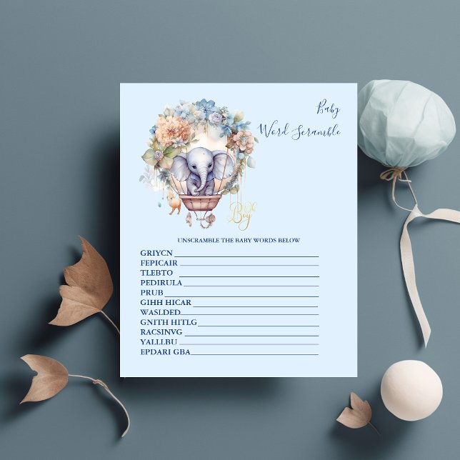 Papier Bébé Word Scramble Baby shower Jeu (Créateur téléchargé)