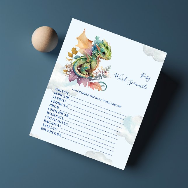 Papier Bébé Word Scramble Baby shower Jeu (Créateur téléchargé)