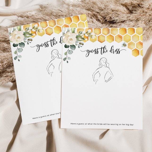 Papier Bee floral Devinez la robe nuptiale jeu de douche (Créateur téléchargé)