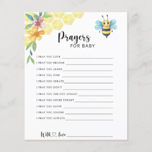 Papier Bee floral - Partie prières pour bébé
