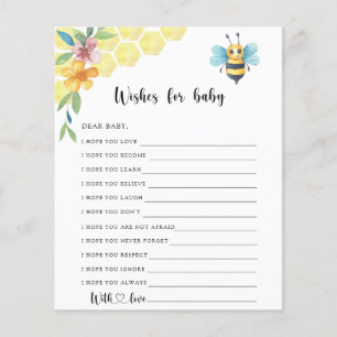 Papier Bee floral - Partie   voeux pour bébé