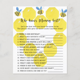 Papier Bee floral - Qui connaît maman mieux