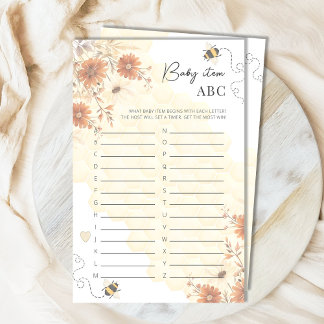 Papier Bee Honey Boho Baby shower Article ABC Jeu