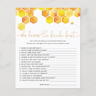 Papier Bee Qui connaît la mariée meilleur jeu