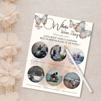 Papier Belle Fête des mariées aux papillons Jeu photo