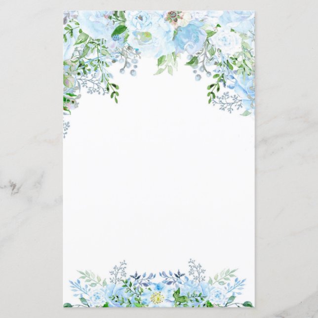 Papier Belle fleur bleue (Devant)