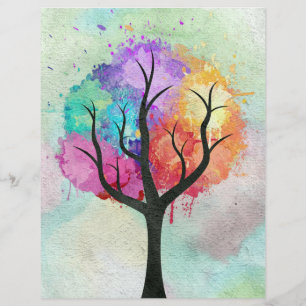 Papier belle peinture Abstraite à l'huile d'arbre Pastel