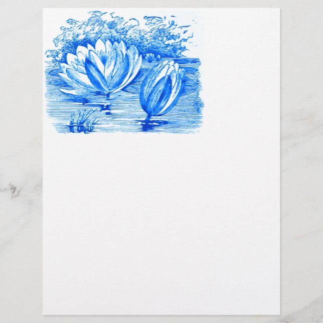 Papier Belles fleurs de lotus bleues (Devant)