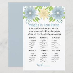 Papier Belles fleurs Qu'est-ce qu'il y a dans votre sac à