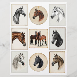 Papier Belles illustrations de Cheval pour le Papercrafti