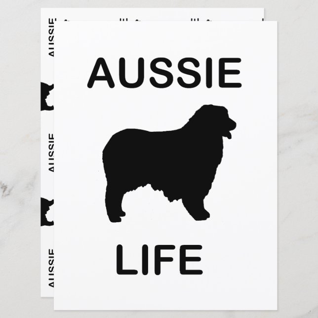 Papier berger australien à double face aussie vie (Devant / Derrière)