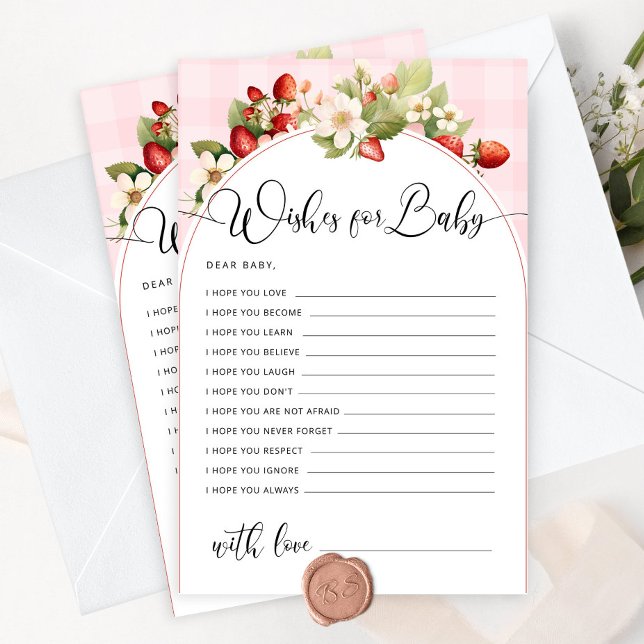 Papier Berry doux fraise souhaits pour bébé (Créateur téléchargé)