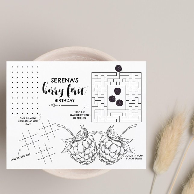 Papier Berry Premier Anniversaire | Activité Enfants Mûre (Créateur téléchargé)