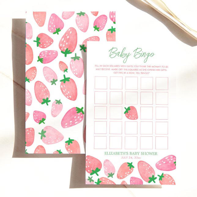 Papier Berry Sweet Baby Baby shower Bingo Jeu (Créateur téléchargé)