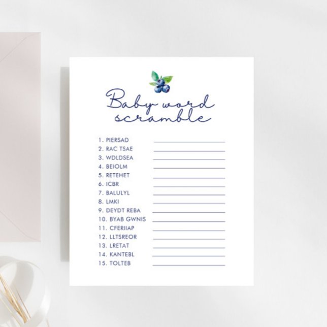 Papier Berry Sweet Baby shower Baby Word Scramble Jeu (Créateur téléchargé)