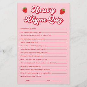 Papier Berry Sweet Baby shower Nursery Rhyme Jeu