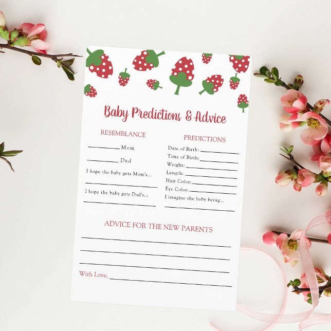 Papier Berry Sweet Baby shower Prédictions et conseils je (Créateur téléchargé)