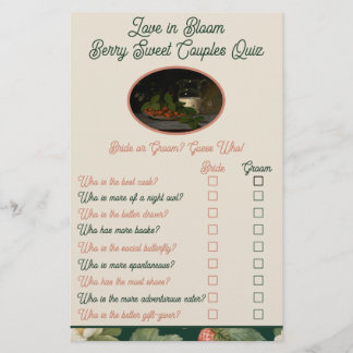 Papier Berry Sweet Couple Quiz Fête des mariées Jeu