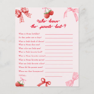 Papier Berry Sweet Qui Connaît Parents Baby shower Jeu