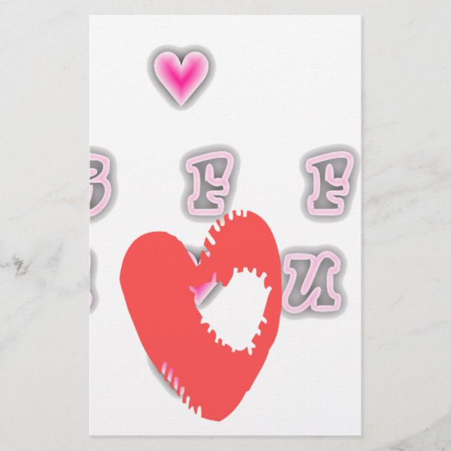 Papier BFF. Best Friends Forever : I love You Text Citati (Devant)