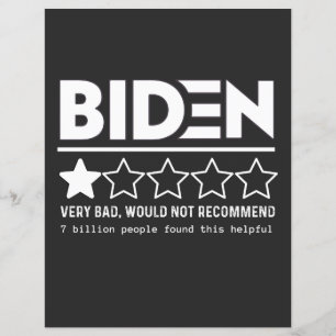 Papier Biden Très Mauvais Ne Recommanderait Pas T-Shirt