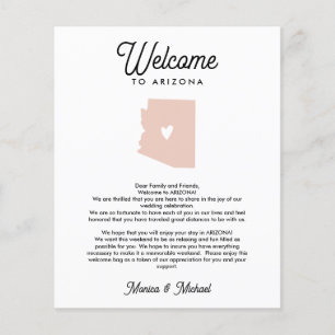 Papier Bienvenue à ARIZONA Lettre & Itinéraire TOUTE CO