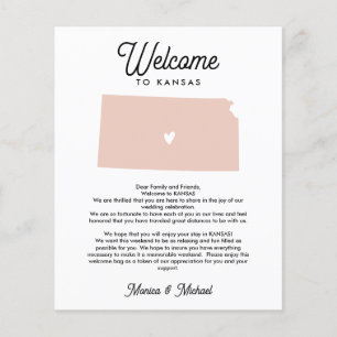 Papier Bienvenue à KANSAS Lettre & Itinéraire N'IMPORTE Q