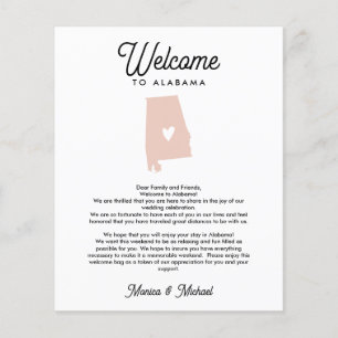 Papier Bienvenue en Alabama   Lettre & Itinéraire TOUTE C