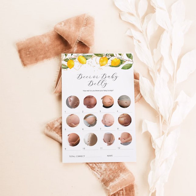 Papier Bière citron ou Baby shower de ventre de bébé (Créateur téléchargé)